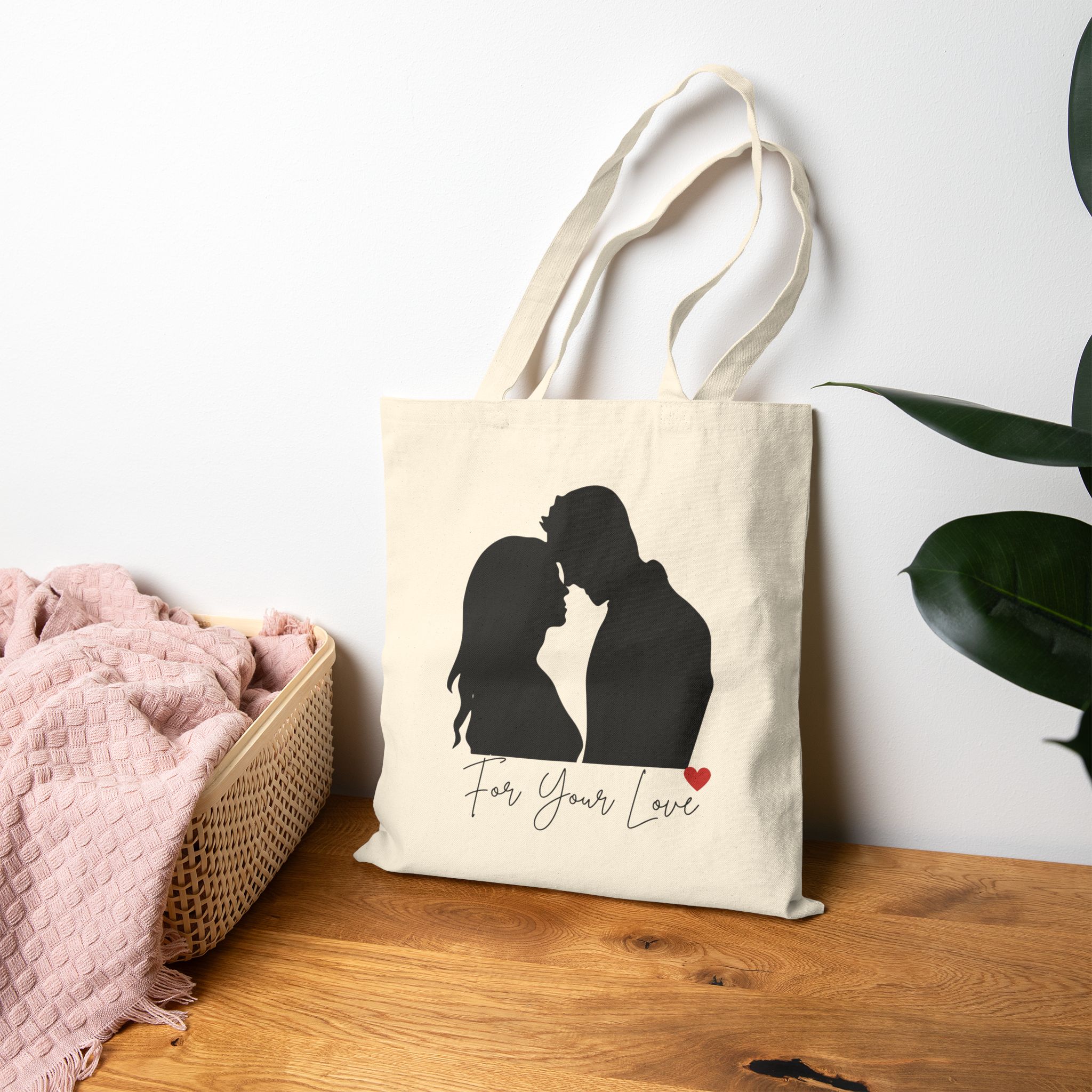 Romantic Cotton Canvas Tote Bag | Perfect Gift for Couple, Love Relationships, Wedding, Anniversary, Everyday Use - Image 7