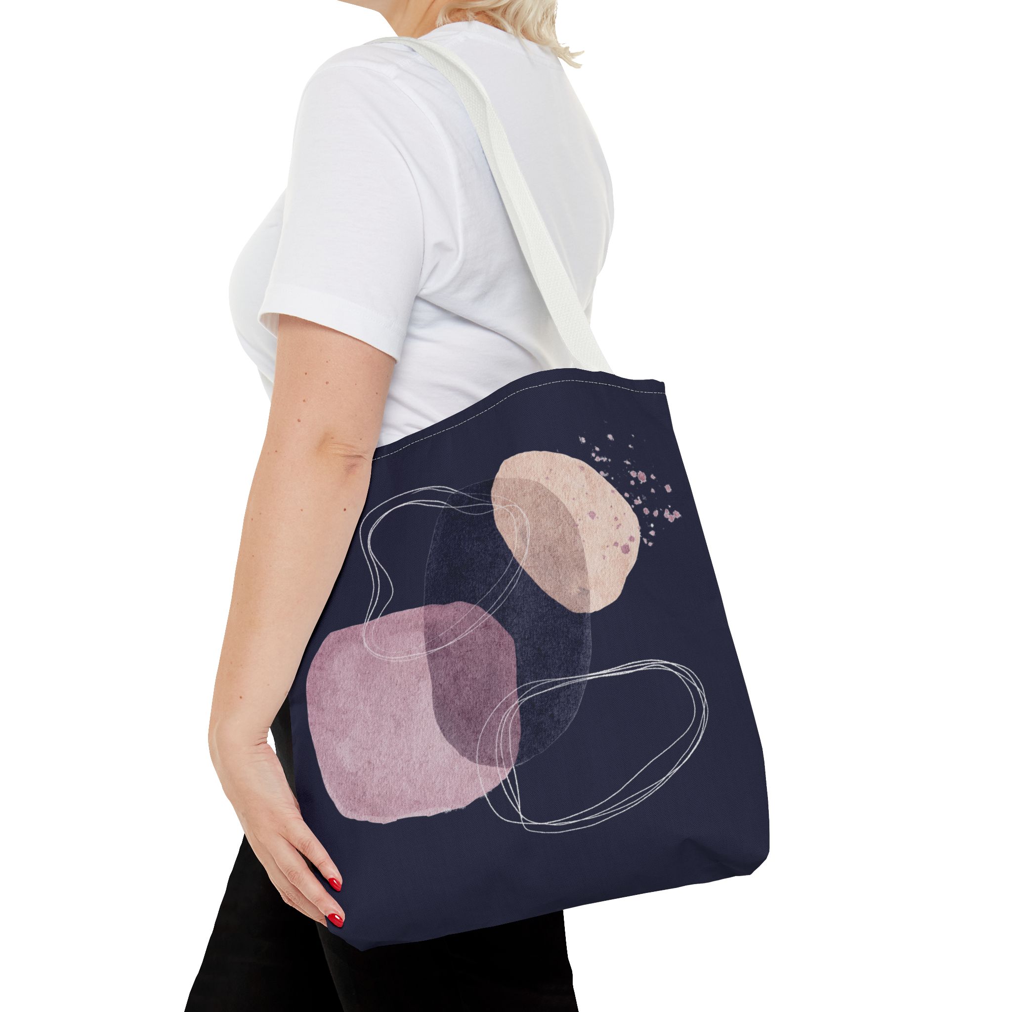 Chic Abstract Tote Bag for Everyday Use, Art Lover Gift, Stylish Shopping Bag, AOP Bag, Minimalist Canvas Tote - Image 20