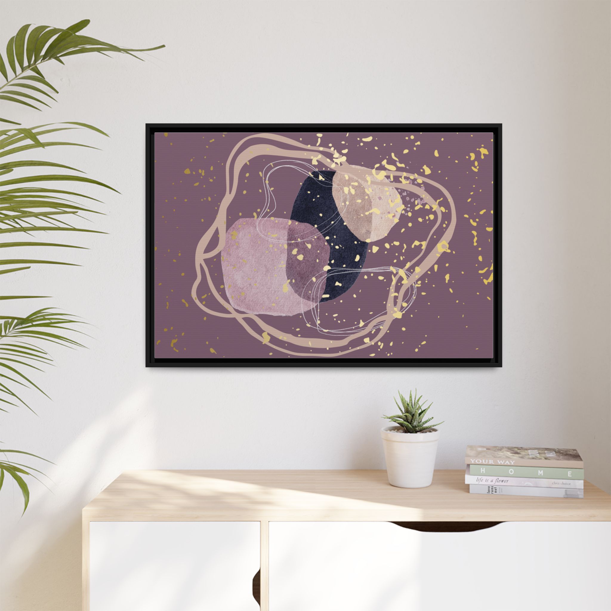 Abstract Framed Art Print, Modern Home Decor, Multi-color Matte Canvas, Wall Art, Stylish Gift for Art Lovers, Unique Room Accent - Image 3