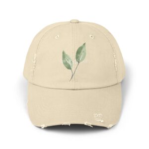 Distressed Cap with Leaf Design, Casual Hat, Trendy Headwear, Gifts for Nature Lovers, Summer Accessory, Outdoor Events