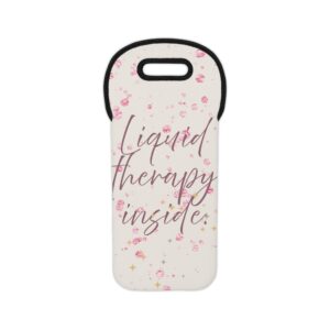 Wine Tote Bag - Liquor Therapy Inside, Cute Gift for Wine Lovers, Bridesmaids, Parties, Picnics, Engagements
