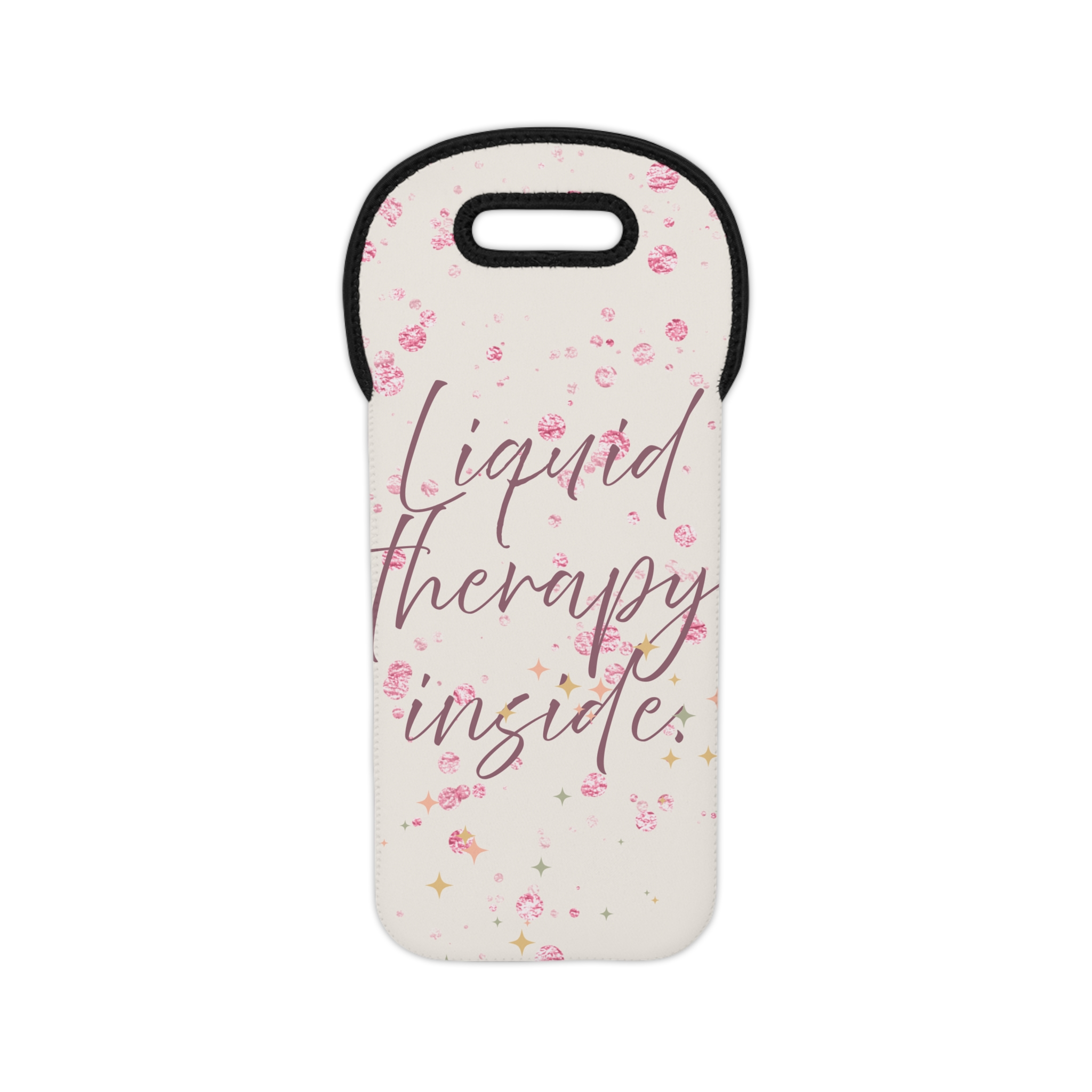 Wine Tote Bag - Liquor Therapy Inside, Cute Gift for Wine Lovers, Bridesmaids, Parties, Picnics, Engagements