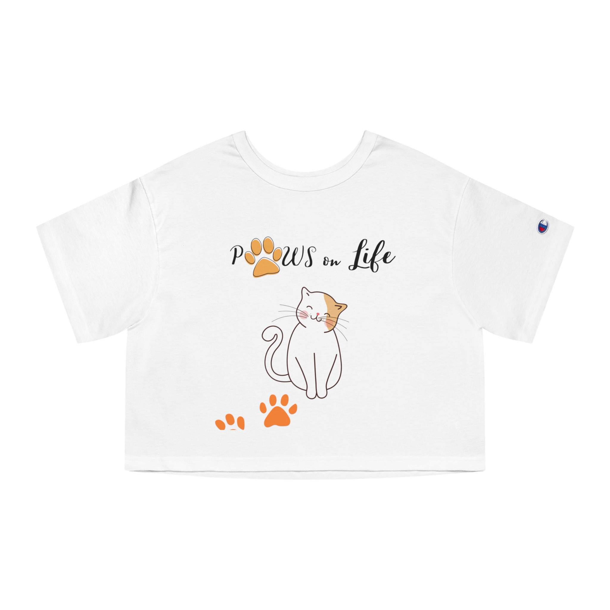 Cat Lover's Paws on Life Cropped T-Shirt, Pet Apparel, Gift for Cat Owners, Cute Cat Tee, Animal Lover Fashion, Cat Lover's Tee - Image 2