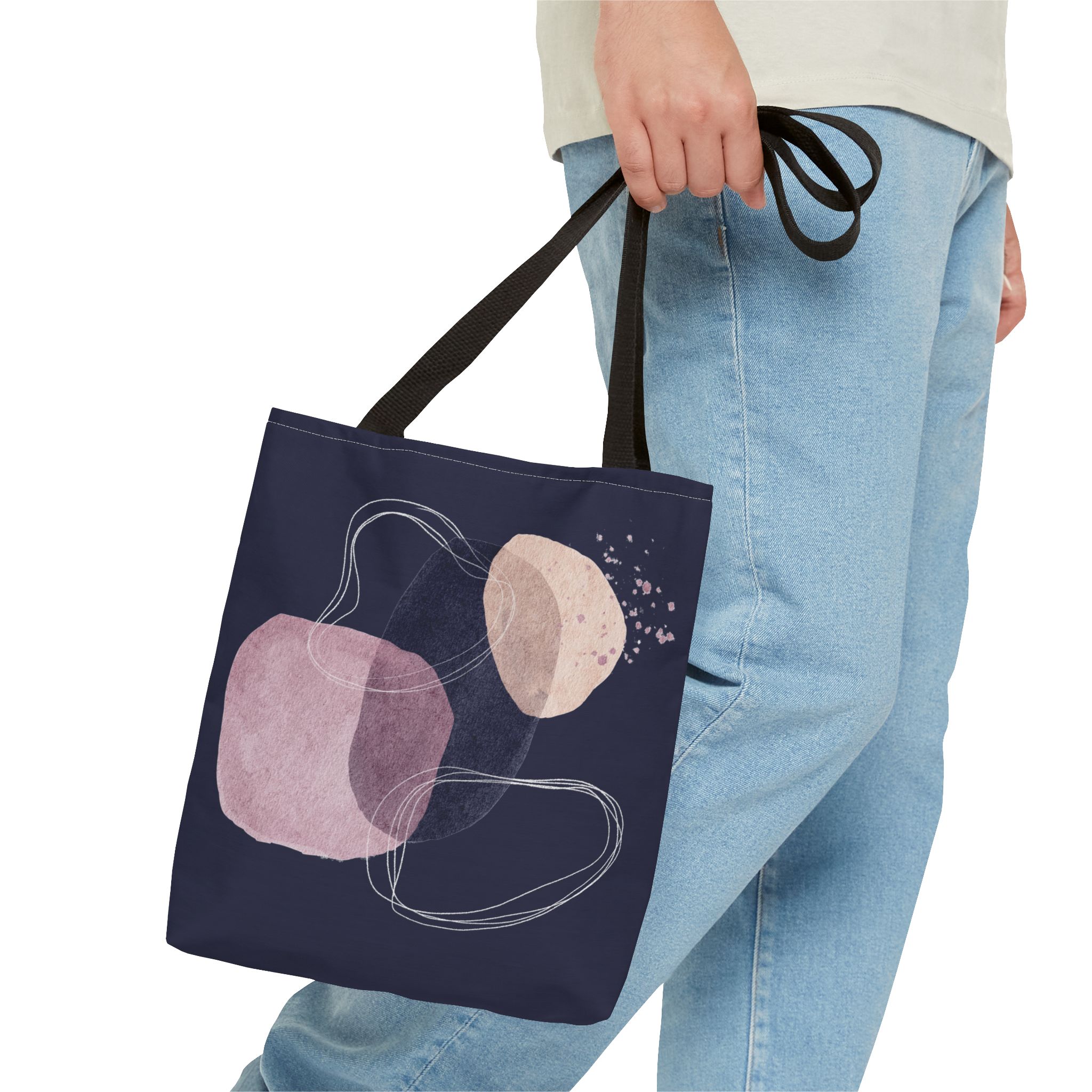 Chic Abstract Tote Bag for Everyday Use, Art Lover Gift, Stylish Shopping Bag, AOP Bag, Minimalist Canvas Tote - Image 3