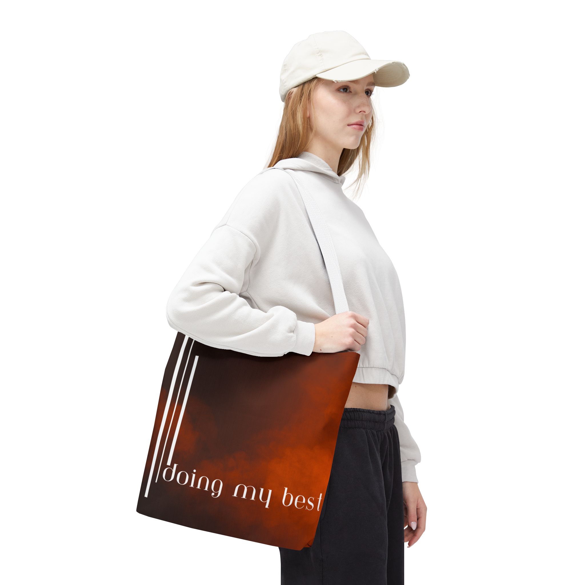 Bohemian Tote Bag - 'Doing My Best' All-Over Print | Eco-Friendly Fashion, Gift for Students, Daily Use, Boho Style, Motivational Bag - Image 15