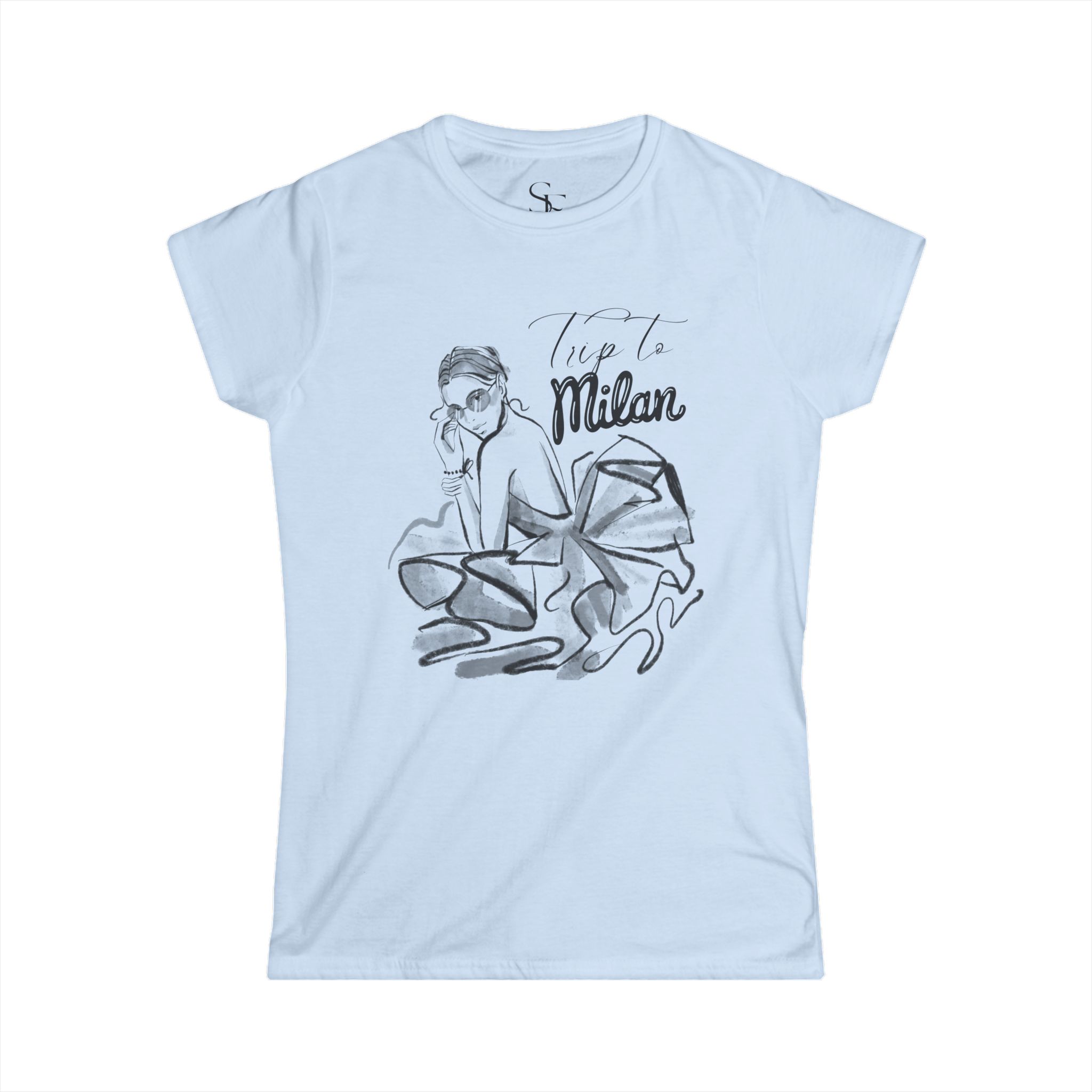 Fashionable Women's Tee, Casual Top, Trendy Graphic Shirt, Stylish Milan Design, Chic Summer Outfit, Travel Inspired Apparel, Women's T-Shirt - Image 5