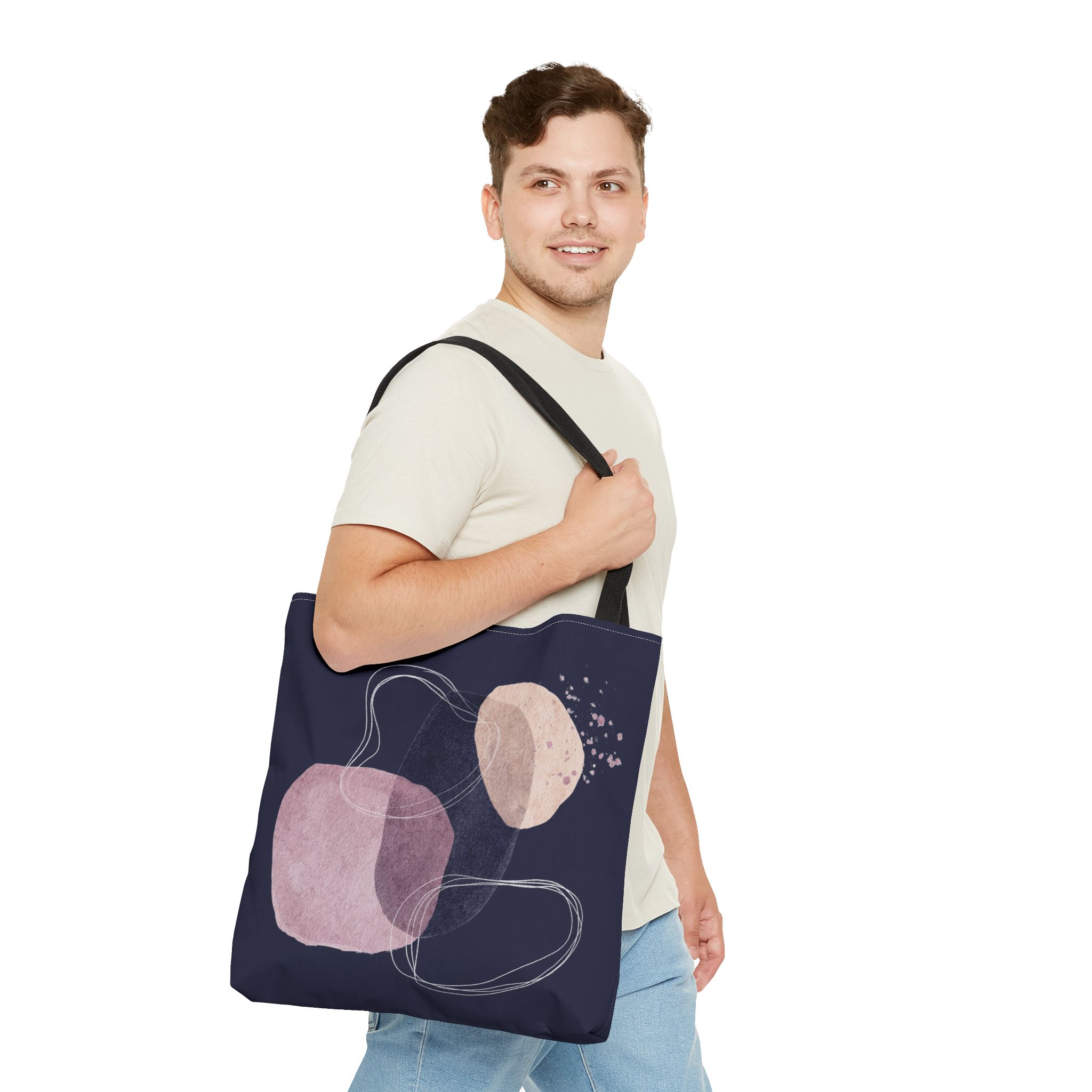 Chic Abstract Tote Bag for Everyday Use, Art Lover Gift, Stylish Shopping Bag, AOP Bag, Minimalist Canvas Tote - Image 11