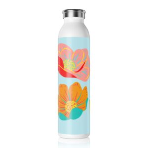 Floral Slim Water Bottle | Eco-Friendly Hydration, Perfect for Summer Picnics, Outdoor Adventures, Gym, Travel, Gifts, Floral Design