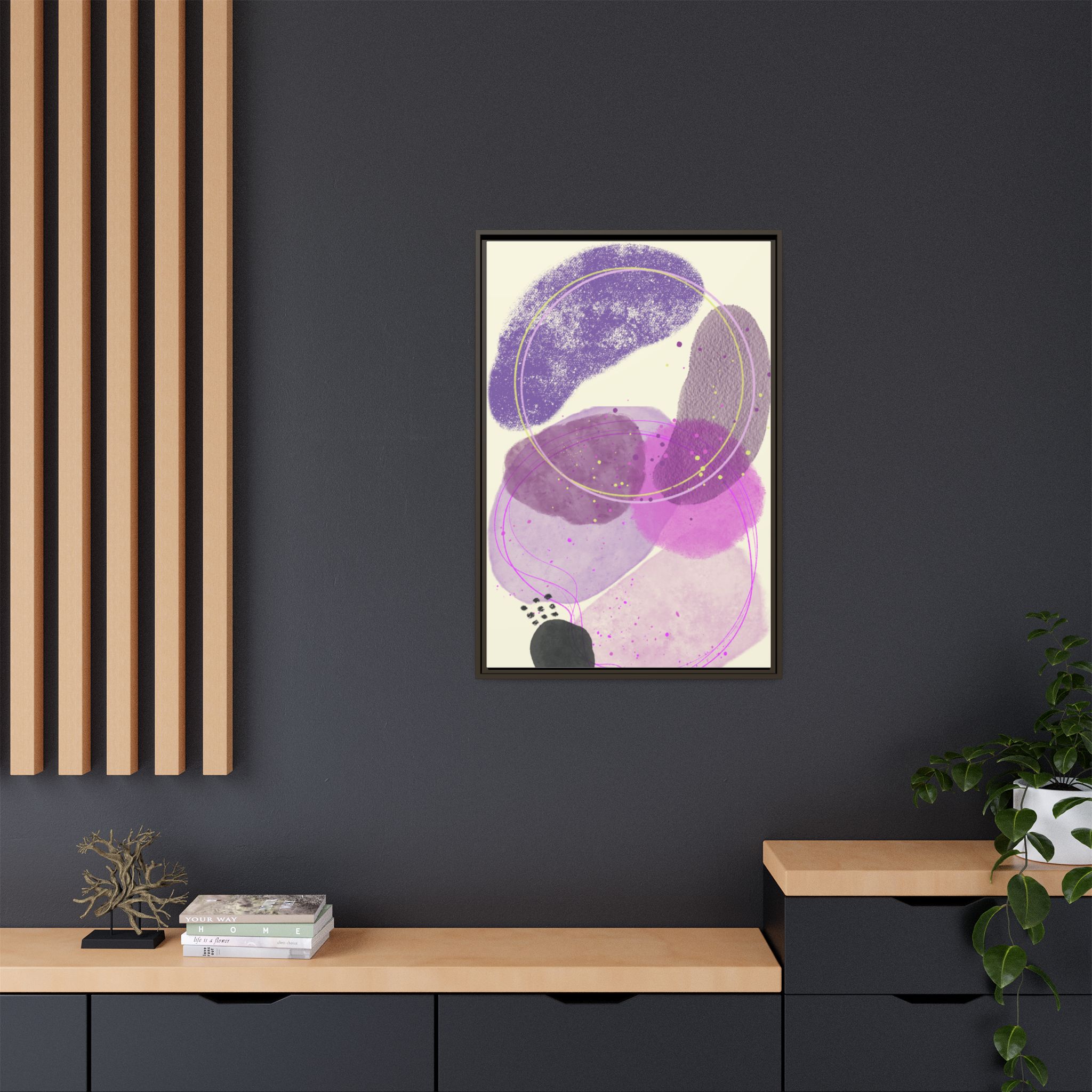 Framed Matte Canvas Art, Abstract Wall Decor, Boho Home Decoration, Stylish Gift for Art Lovers, Modern Living Room Accent - Image 8