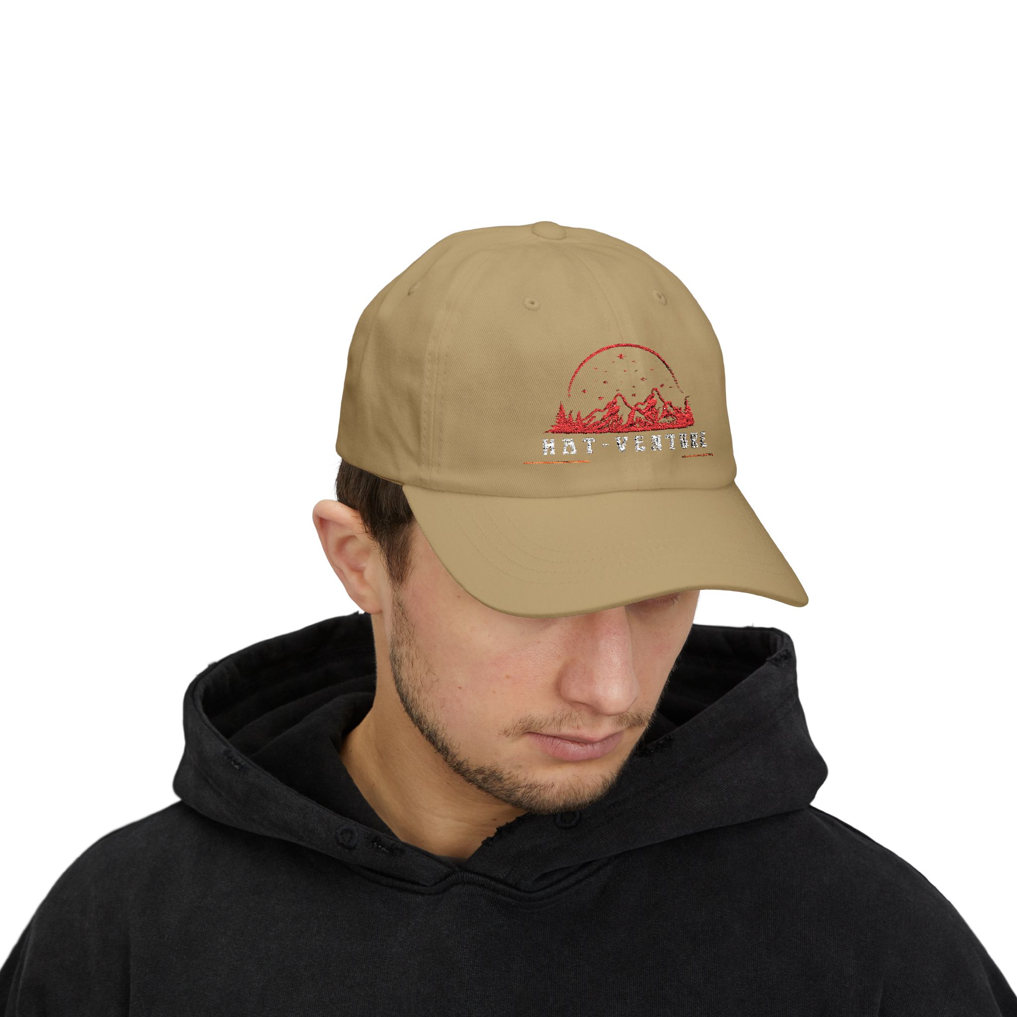 Classic Dad Cap with Mountain Design, Casual Hat for Nature Lovers, Perfect Gift for Fathers, Hiking, Outdoor Activities