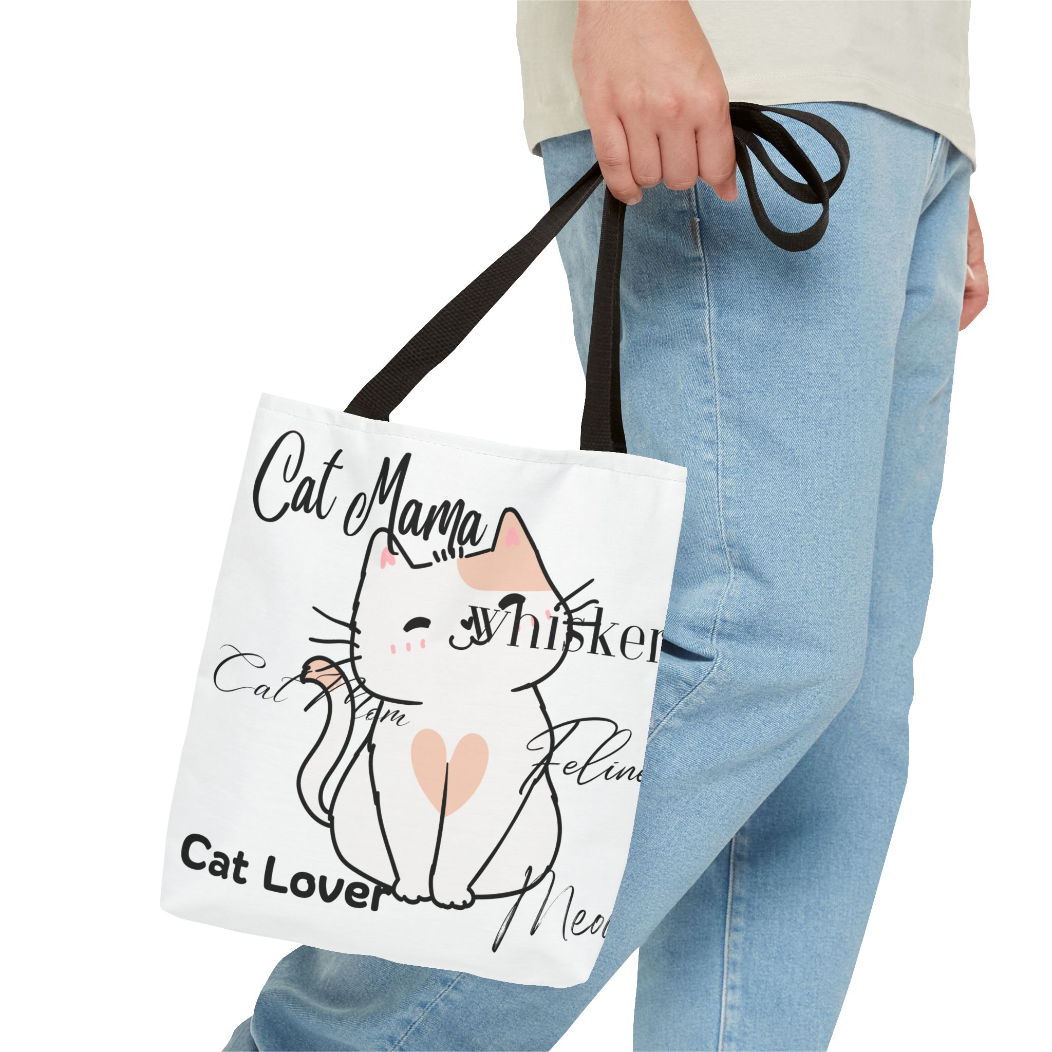 Cat Lover Tote Bag - Perfect Gift for Cat Moms, Animal Enthusiasts, Pet Lovers, Unique Cat-themed Accessory, Ideal for Everyday Use - Image 3