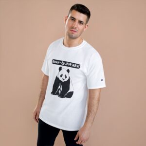 Panda Motivational T-Shirt - Bear-ly Awake, Cute Gift for Animal Lovers, Funny Tee for Coffee Lovers, Casual Wear, T-Shirt for Men