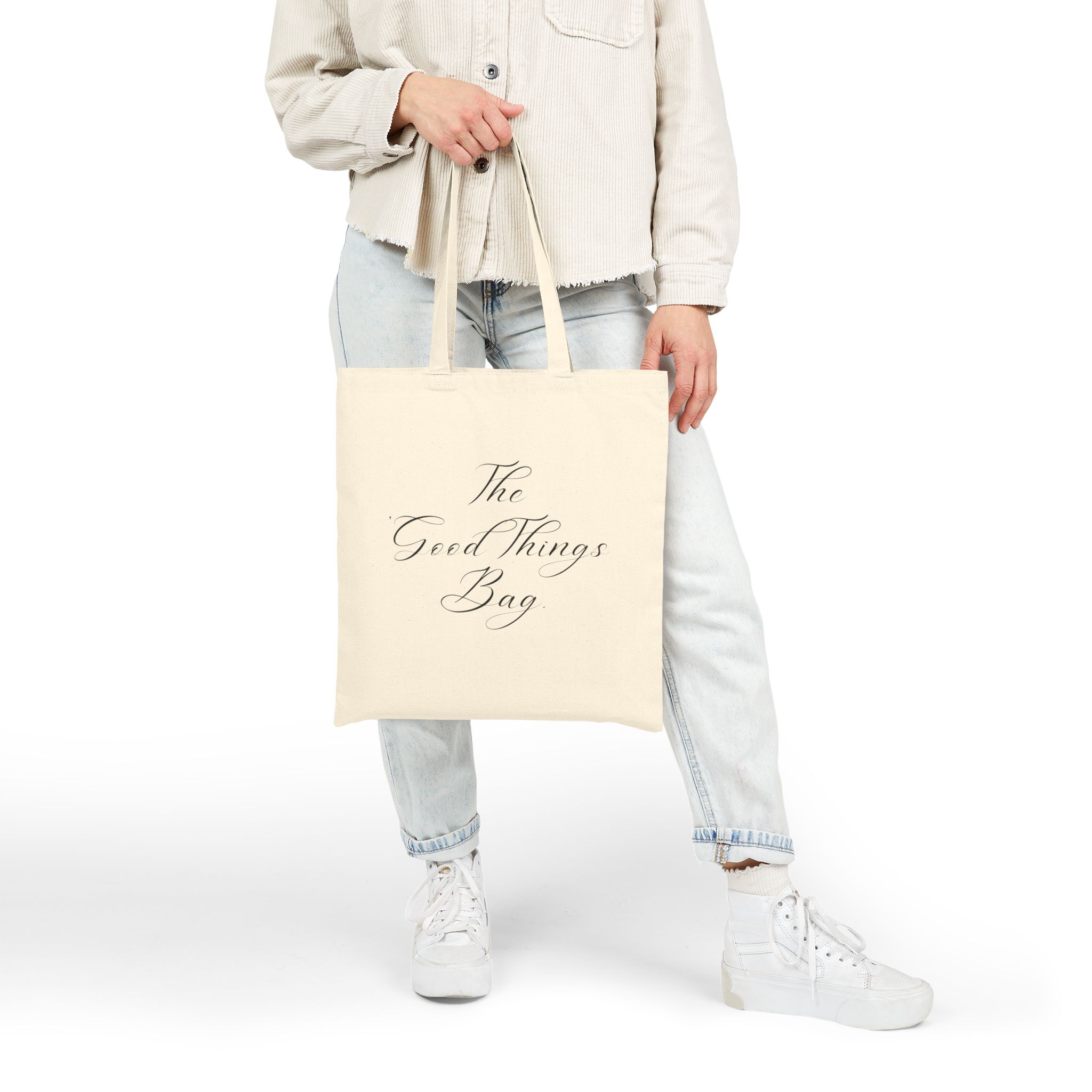 The Good Things Canvas Tote Bag | Eco-Friendly Grocery Bag | Reusable Shopping Tote | Gift for Her | Stylish Beach Bag | Floral Tote