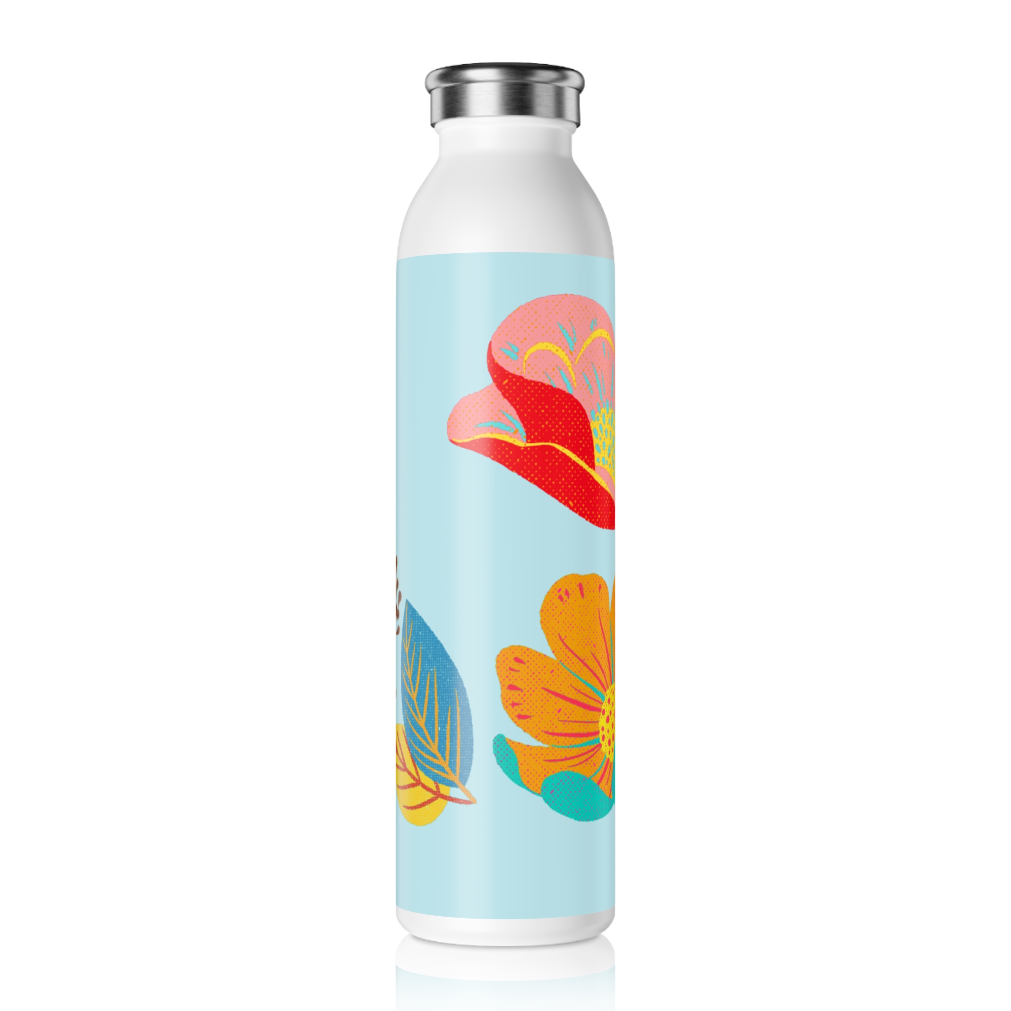Floral Slim Water Bottle | Eco-Friendly Hydration, Perfect for Summer Picnics, Outdoor Adventures, Gym, Travel, Gifts, Floral Design - Image 2