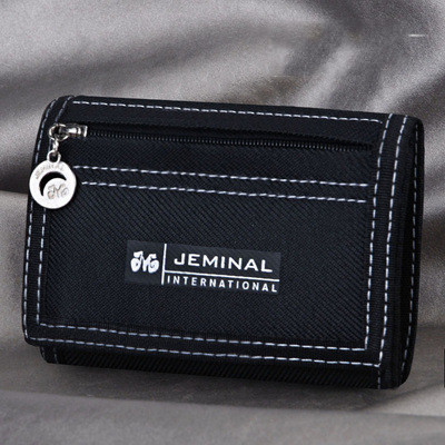 Men's Contrasting Color Casual Canvas 3 Fold Short Wallet - Image 10