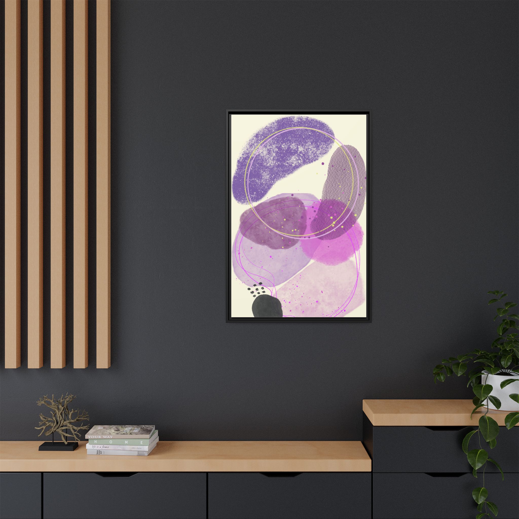 Framed Matte Canvas Art, Abstract Wall Decor, Boho Home Decoration, Stylish Gift for Art Lovers, Modern Living Room Accent - Image 4