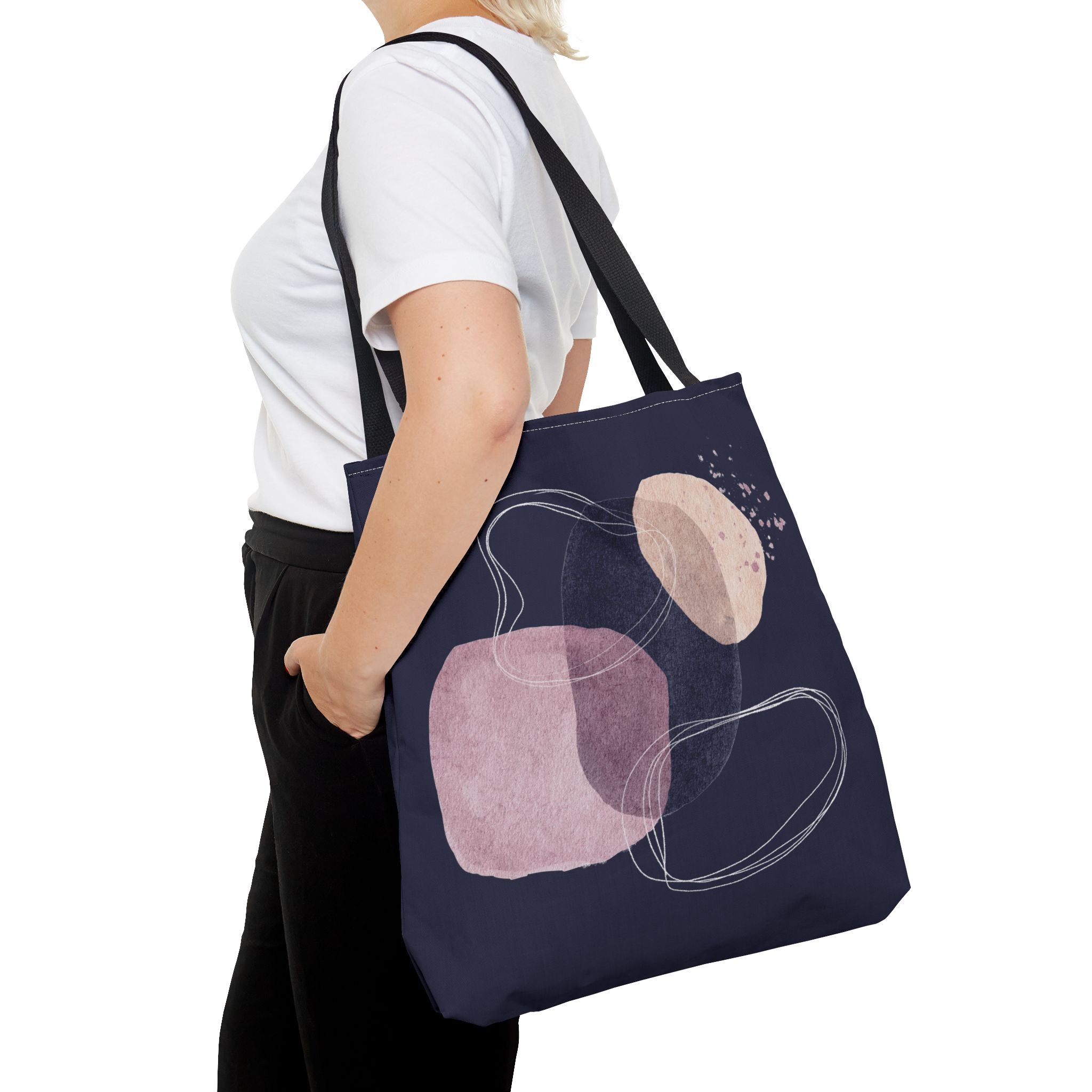 Chic Abstract Tote Bag for Everyday Use, Art Lover Gift, Stylish Shopping Bag, AOP Bag, Minimalist Canvas Tote - Image 12