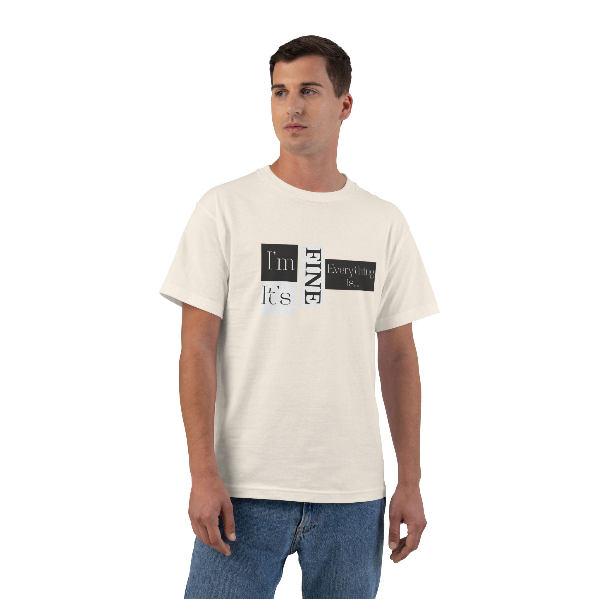 I'm Fine Short-Sleeve T-Shirt, Relaxed Fit Tee, Casual Wear, Gift for Friends, Self-Care Message Shirt, T-Shirt for Men and Women - Image 11