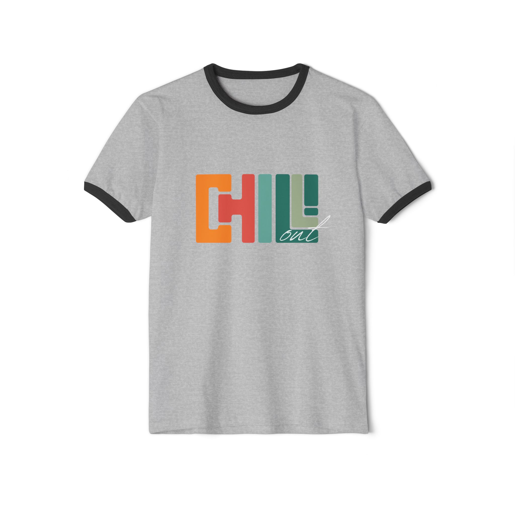 Chill Out Unisex Cotton Ringer T-Shirt, Relaxed Fit Tee, Casual Summer Top, Gift for Friends, Comfortable Everyday Wear, Unisex Tee - Image 2