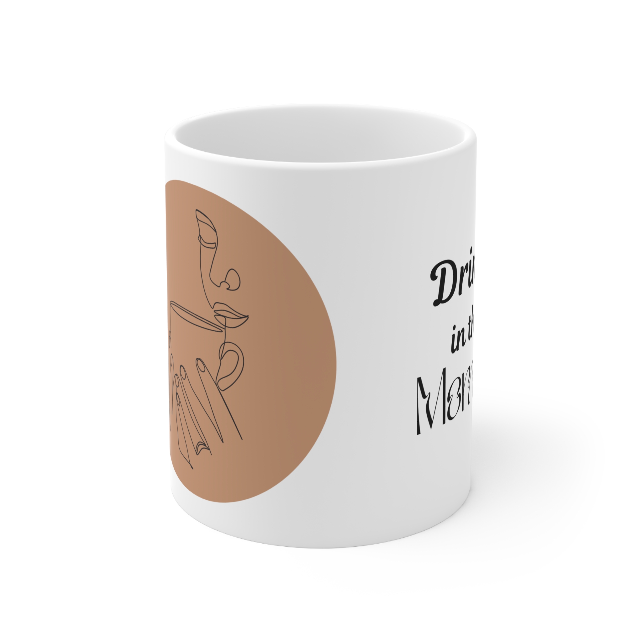 Ceramic Coffee Mug Set, Cozy Home Decor, Unique Gift for Coffee Lovers, Coffee Lover's Mug, Boho Mug, Hand-Drawn Design - Image 2