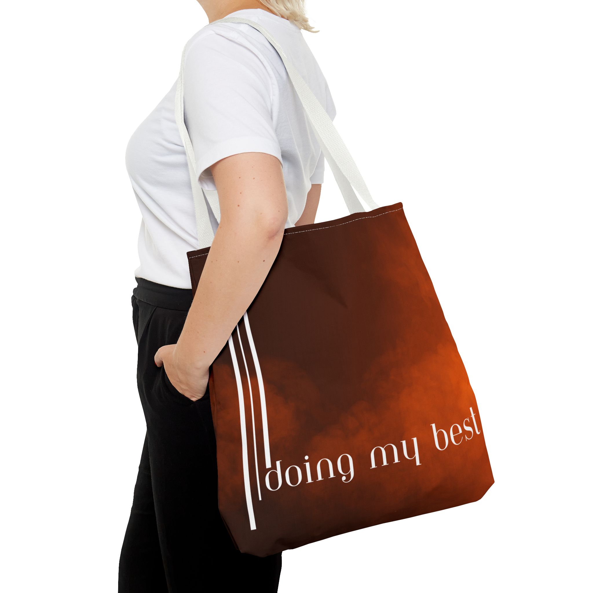 Bohemian Tote Bag - 'Doing My Best' All-Over Print | Eco-Friendly Fashion, Gift for Students, Daily Use, Boho Style, Motivational Bag - Image 47