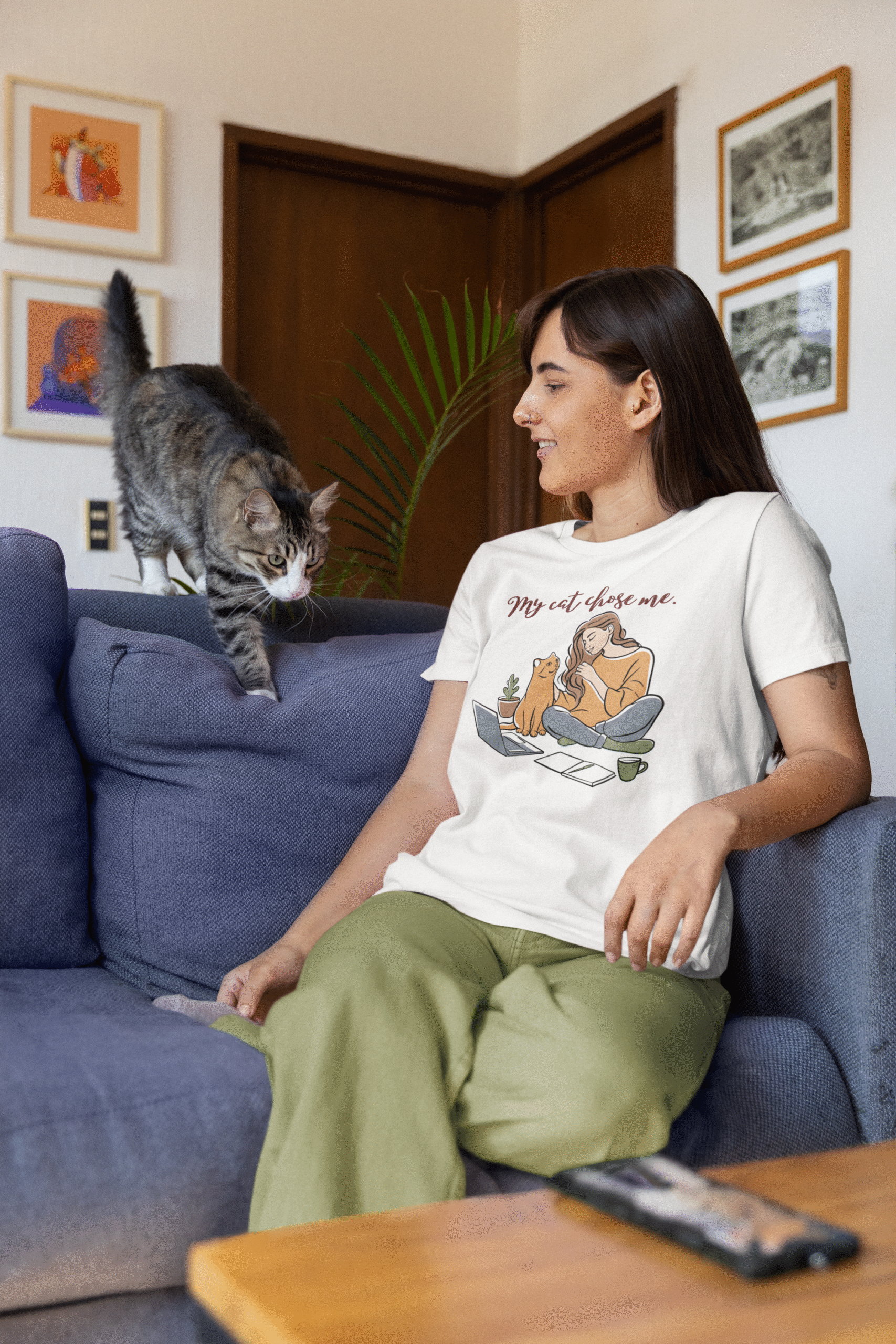 Cat Lovers Tee, Cozy Cotton T-Shirt, Casual Gift for Cat Owners, Gift for Cat Lovers, Animal Lover Apparel, T-Shirt