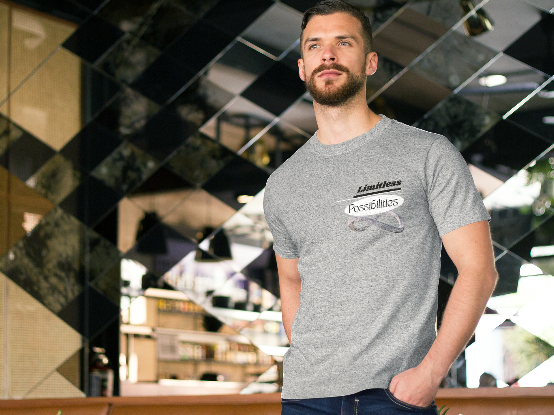 Limitless Unisex Cotton Crew Tee, Casual Tee, Gift for Him, Gift for Her, Infinity Design Shirt, Everyday Wear, T-Shirt