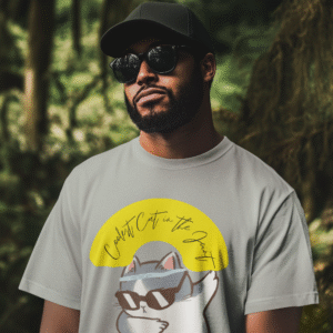Cool Cat Summer Tee, Unisex Cotton Crew Tee, Funny Cat Shirt, Summer Vibes T-Shirt, Gift for Cat Lovers, Casual Wear, Men's T-Shirt