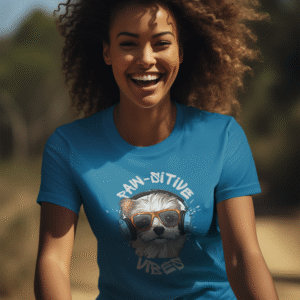 Positive Vibes Dog Tee - Cute Pet Lover Tee, Animal Lover Gift, Unisex Party Top, Fun Dog Apparel, Summer Casual Wear, T-Shirt for Women