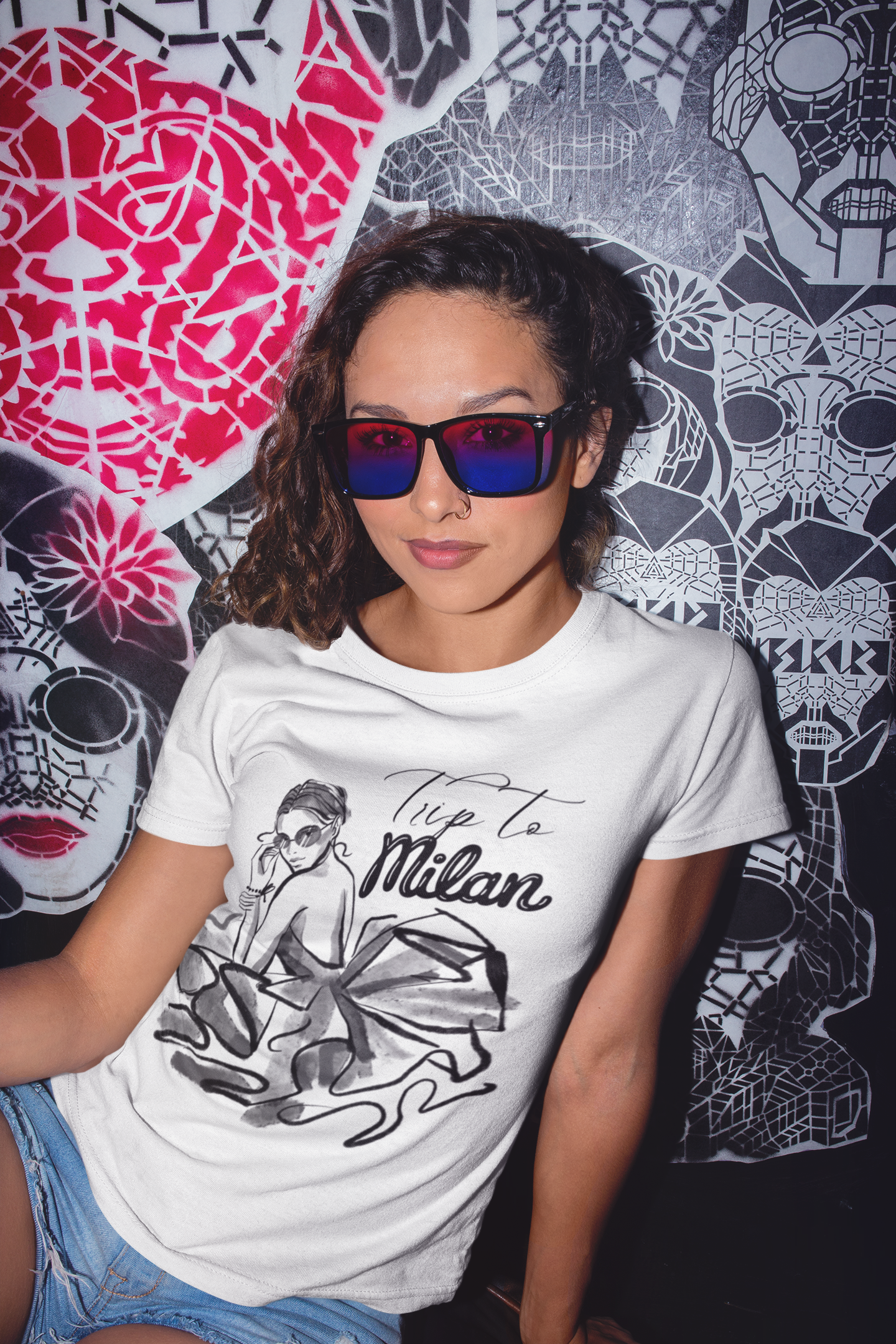 Fashionable Women's Tee, Casual Top, Trendy Graphic Shirt, Stylish Milan Design, Chic Summer Outfit, Travel Inspired Apparel, Women's T-Shirt