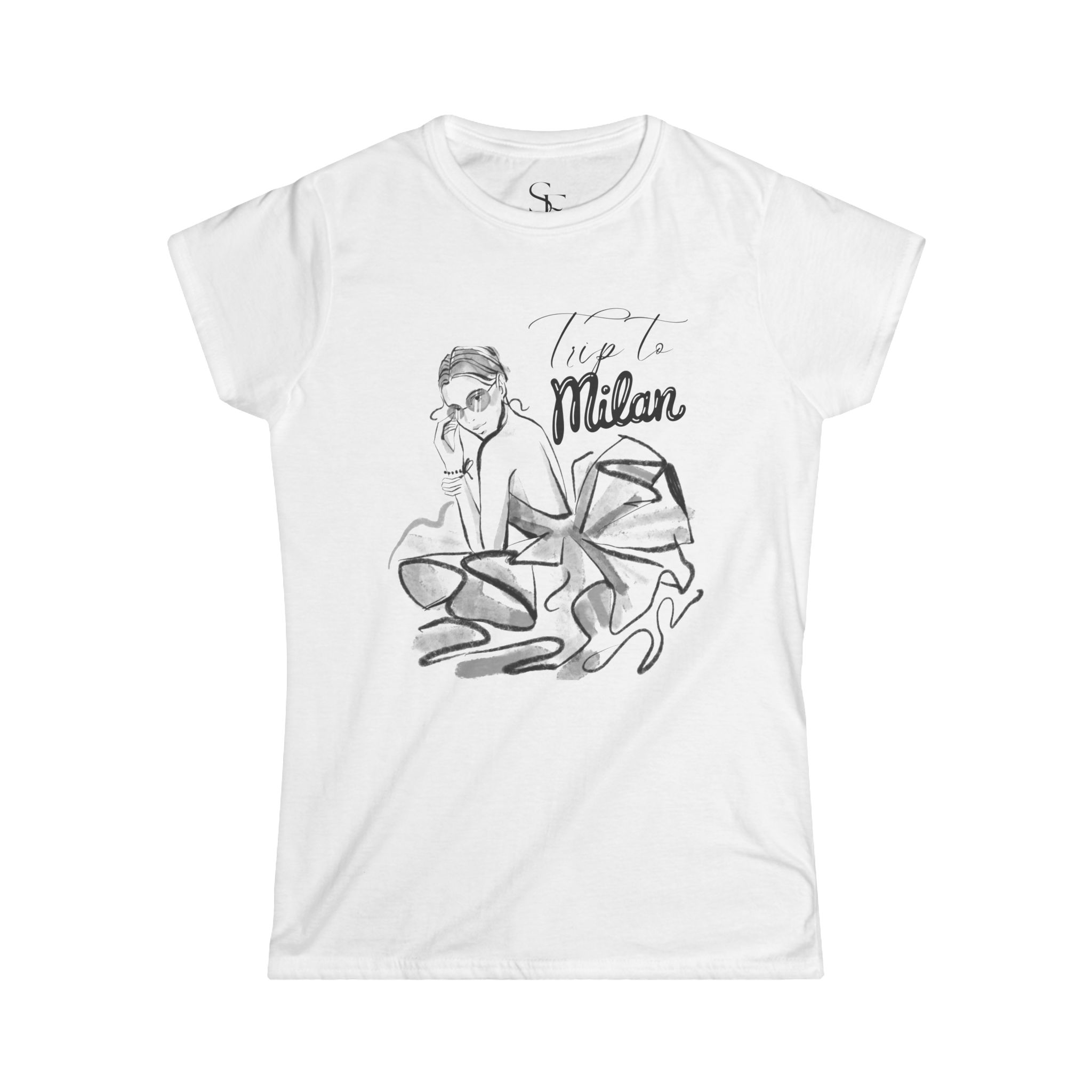 Fashionable Women's Tee, Casual Top, Trendy Graphic Shirt, Stylish Milan Design, Chic Summer Outfit, Travel Inspired Apparel, Women's T-Shirt - Image 2