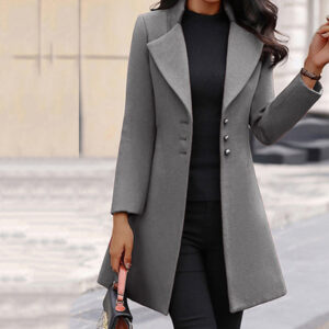 Single-Breasted Slim-Fit Lapel Winter Coat