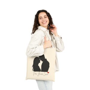 Romantic Cotton Canvas Tote Bag | Perfect Gift for Couple, Love Relationships, Wedding, Anniversary, Everyday Use