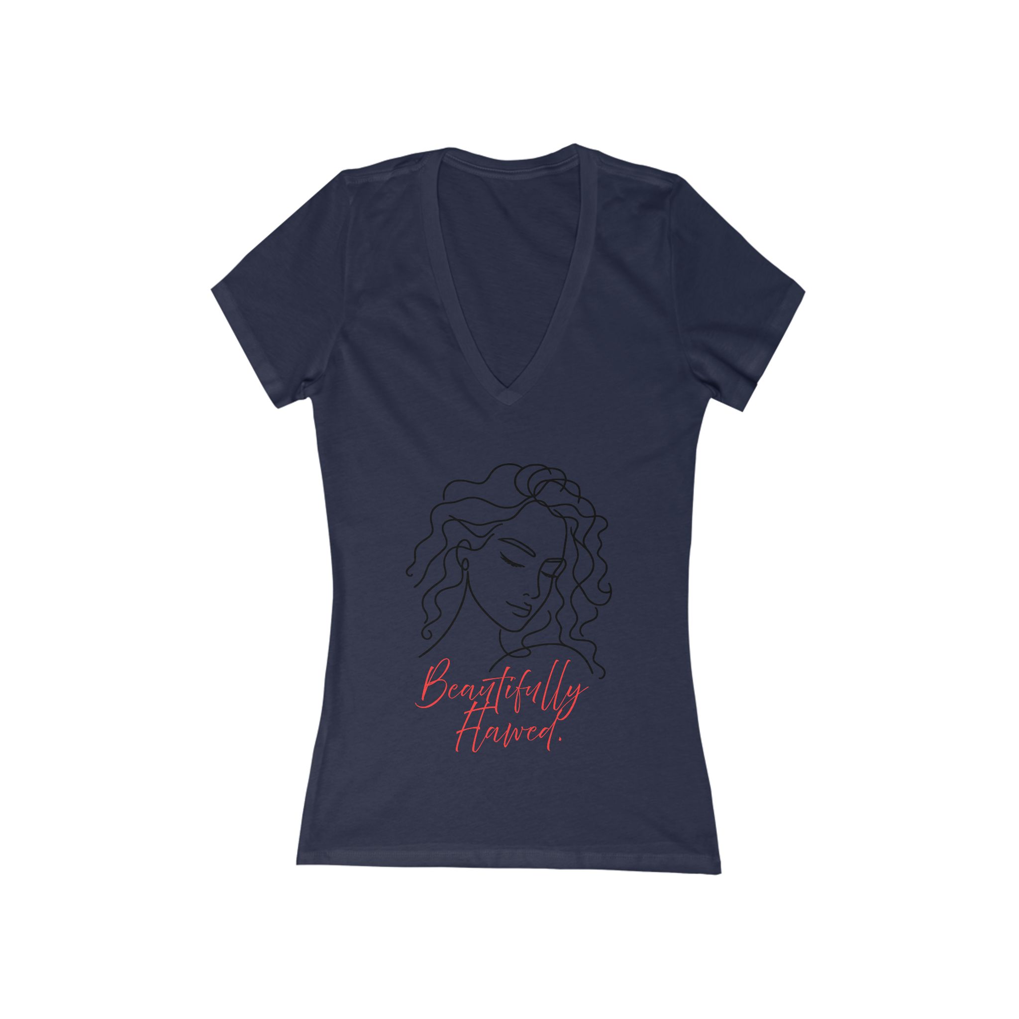 Beautifully Flawed Women's V-Neck Tee, Casual Top, Unique Gift, Inspirational Shirt, Boho Style T-Shirt, Everyday Wear, Women's T-Shirt - Image 8