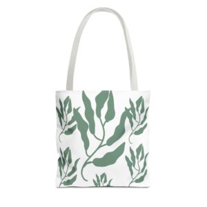 Eco-Friendly Leaf Print Tote Bag, Reusable Shopping Bag, Beach Tote, Gift for Her, Eco-Conscious Living, Versatile Daily Use