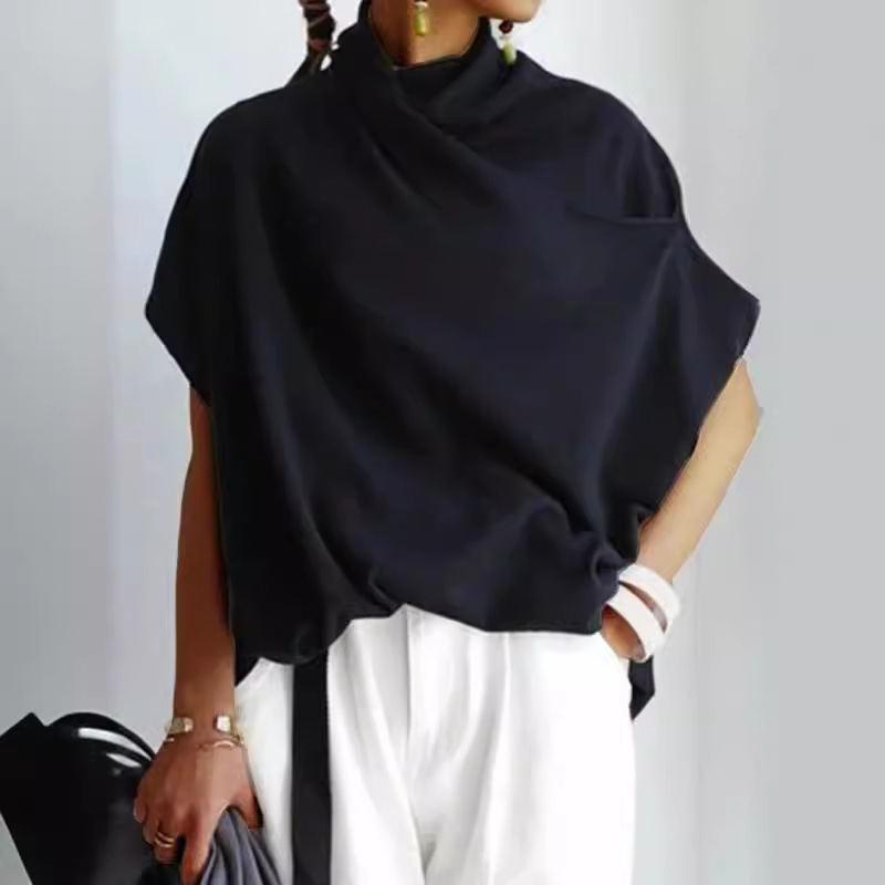 Loose Short Sleeve Batwing Female Shirt - Image 8