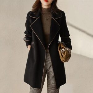 Hand Tied High-grade Woolen Overcoat