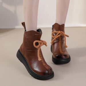 Women's Top Layer Cowhide Platform Boots