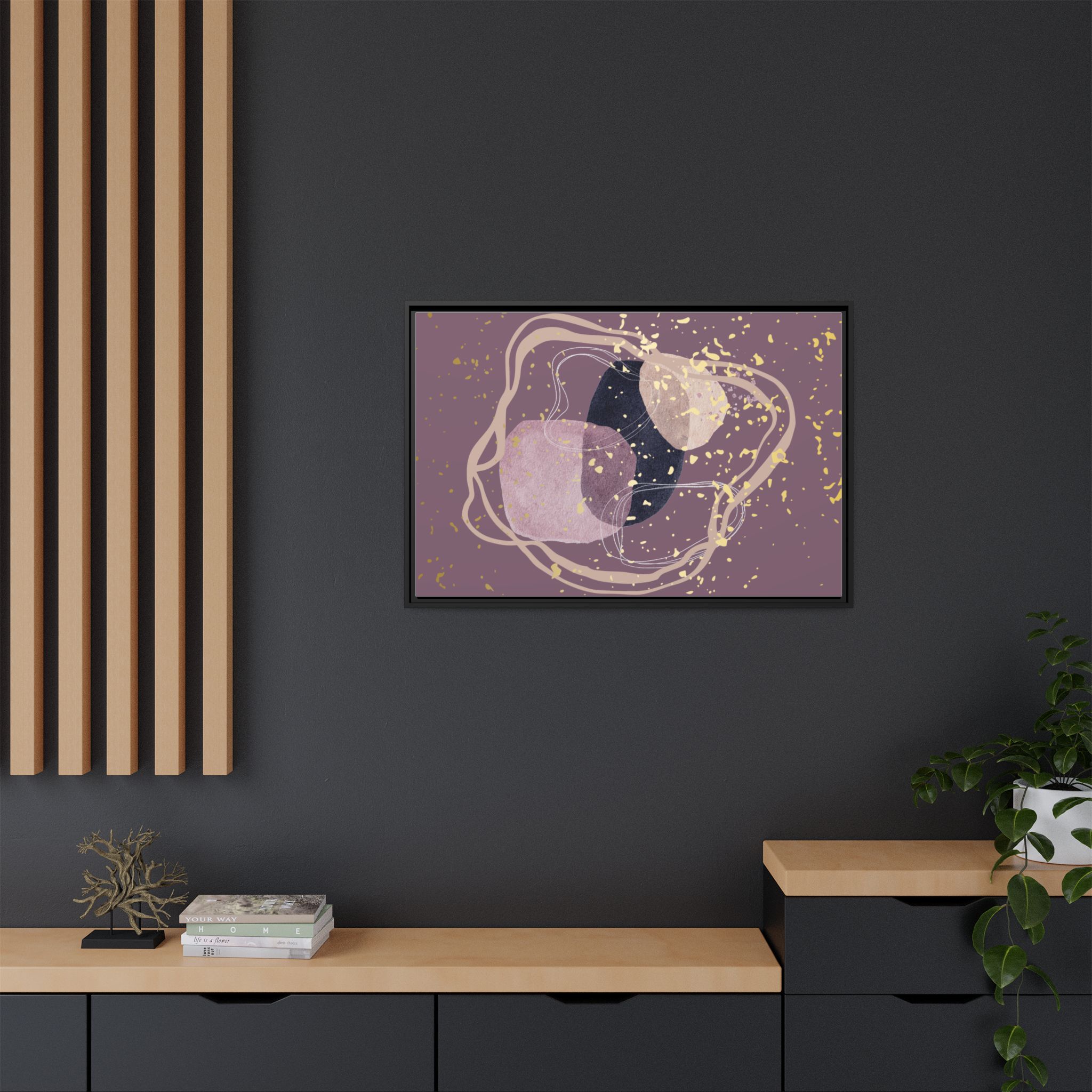 Abstract Framed Art Print, Modern Home Decor, Multi-color Matte Canvas, Wall Art, Stylish Gift for Art Lovers, Unique Room Accent - Image 4