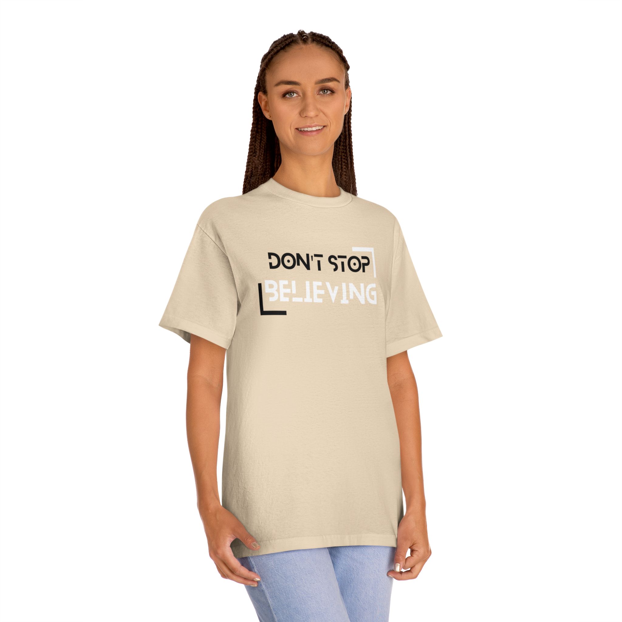 Don't Stop Believin' Unisex Classic Tee, Motivational T-Shirt, Inspirational Apparel, Gift for Music Lovers, Everyday Casual Wear, T-Shirt for Men and Women - Image 11