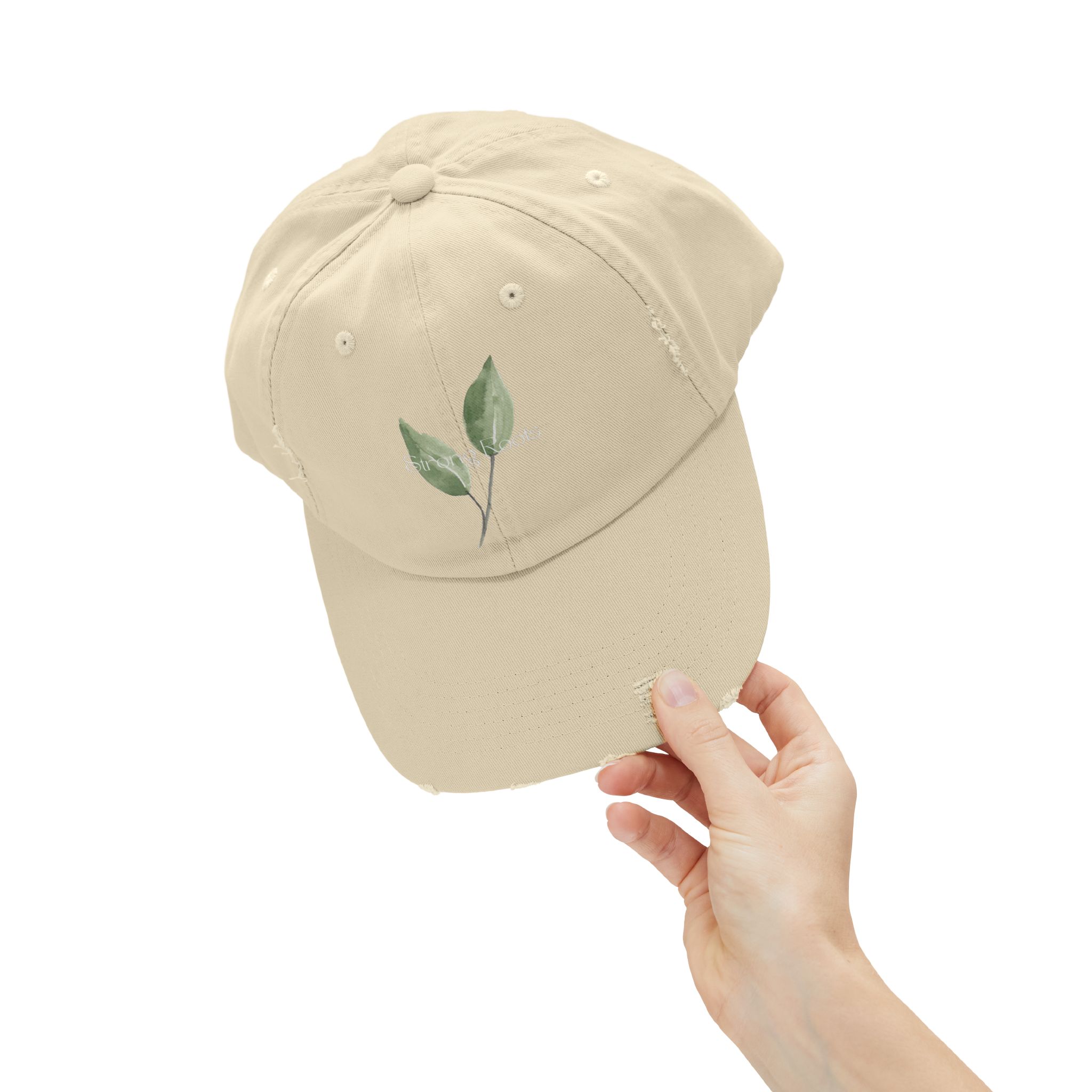 Distressed Cap with Leaf Design, Casual Hat, Trendy Headwear, Gifts for Nature Lovers, Summer Accessory, Outdoor Events - Image 5