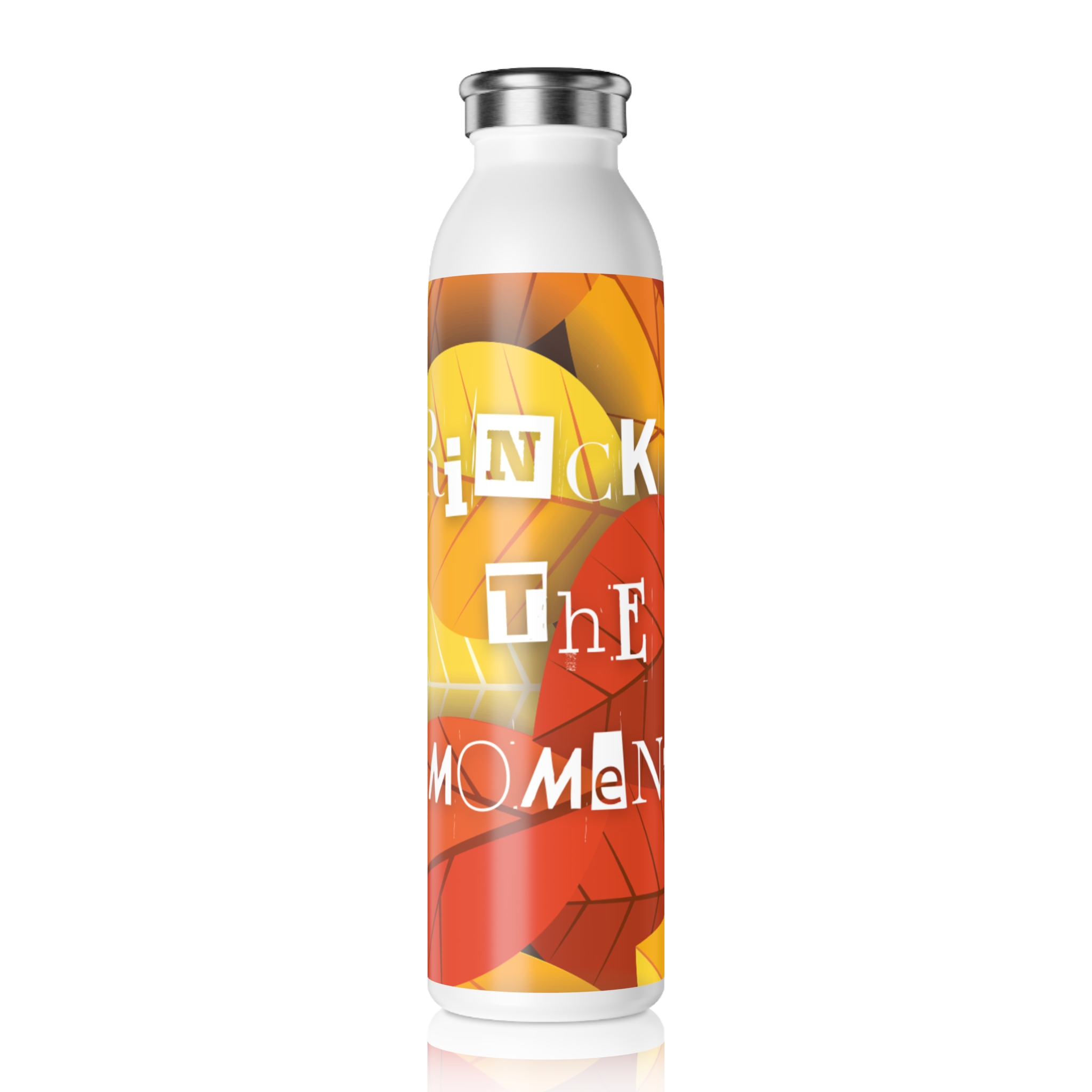 Autumn-Inspired Slim Water Bottle - Drink in the Moment, Perfect for Yoga, Hiking, Gifts for Outdoor Lovers, Eco-Friendly Hydration