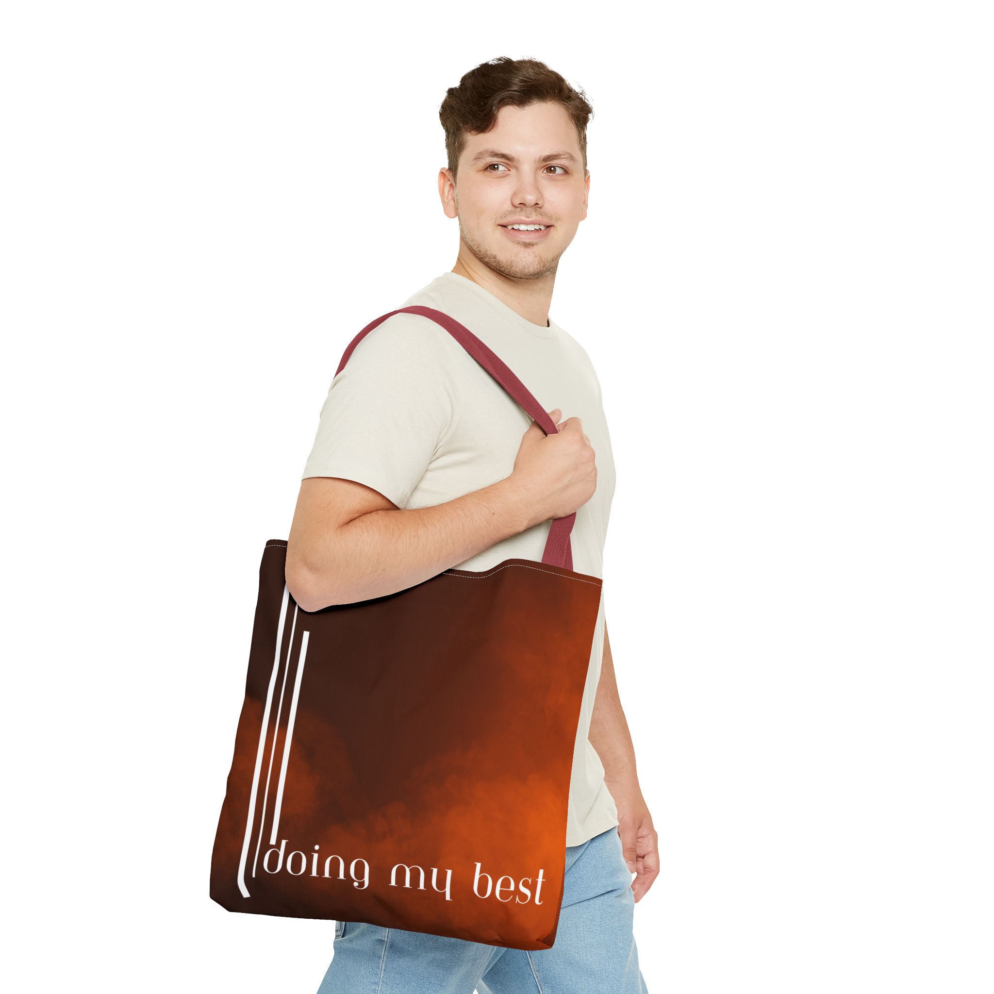Bohemian Tote Bag - 'Doing My Best' All-Over Print | Eco-Friendly Fashion, Gift for Students, Daily Use, Boho Style, Motivational Bag - Image 38
