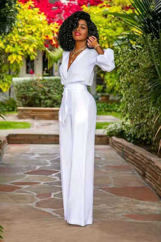 V-neck Long Sleeve One-piece Women Suit - Image 3