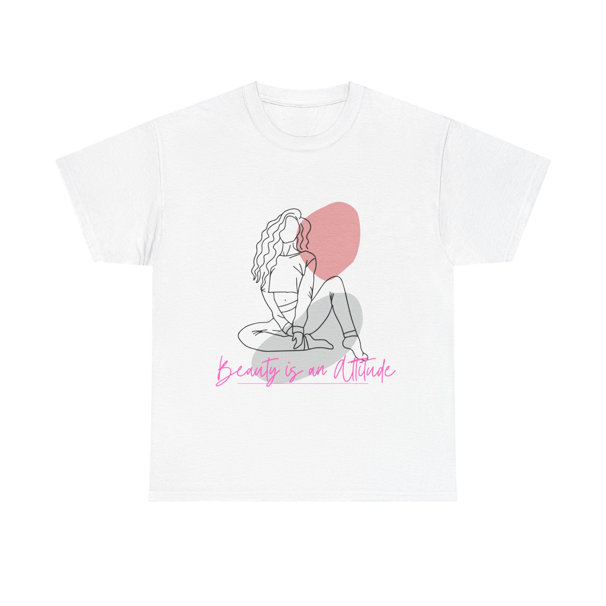 Empowering Quote Tee, Beauty is our Attitude Shirt, Feminine Unisex Cotton Tee, Self-Love Gift, Inspirational Graphic T-shirt, Empowered Women T-Shirt - Image 2