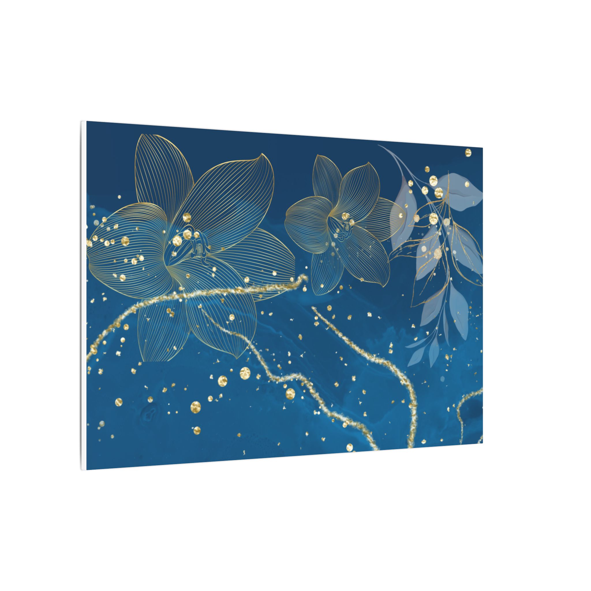 Floral Blue Canvas Art Print, Elegant Wall Decor, Home Office Aesthetic, Gift for Her, Modern Room Art, Nature-Inspired Decor - Image 2