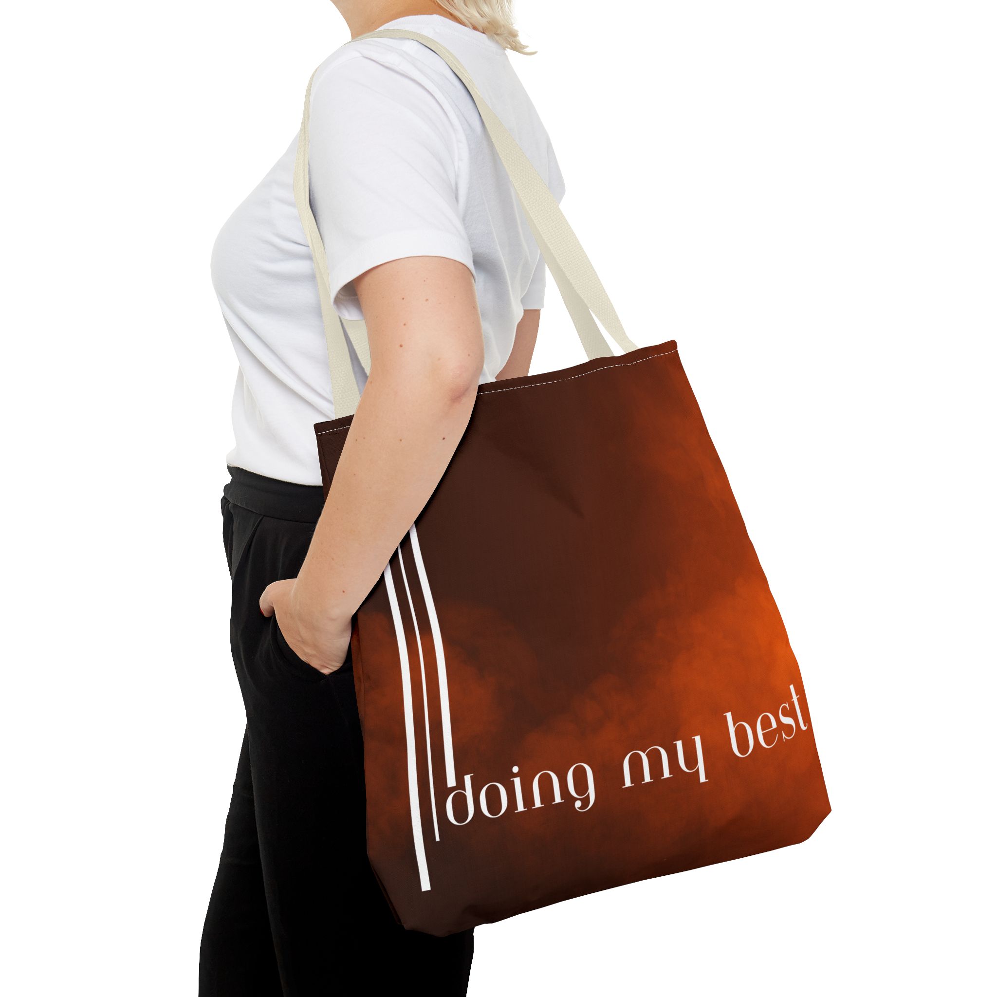 Bohemian Tote Bag - 'Doing My Best' All-Over Print | Eco-Friendly Fashion, Gift for Students, Daily Use, Boho Style, Motivational Bag - Image 55