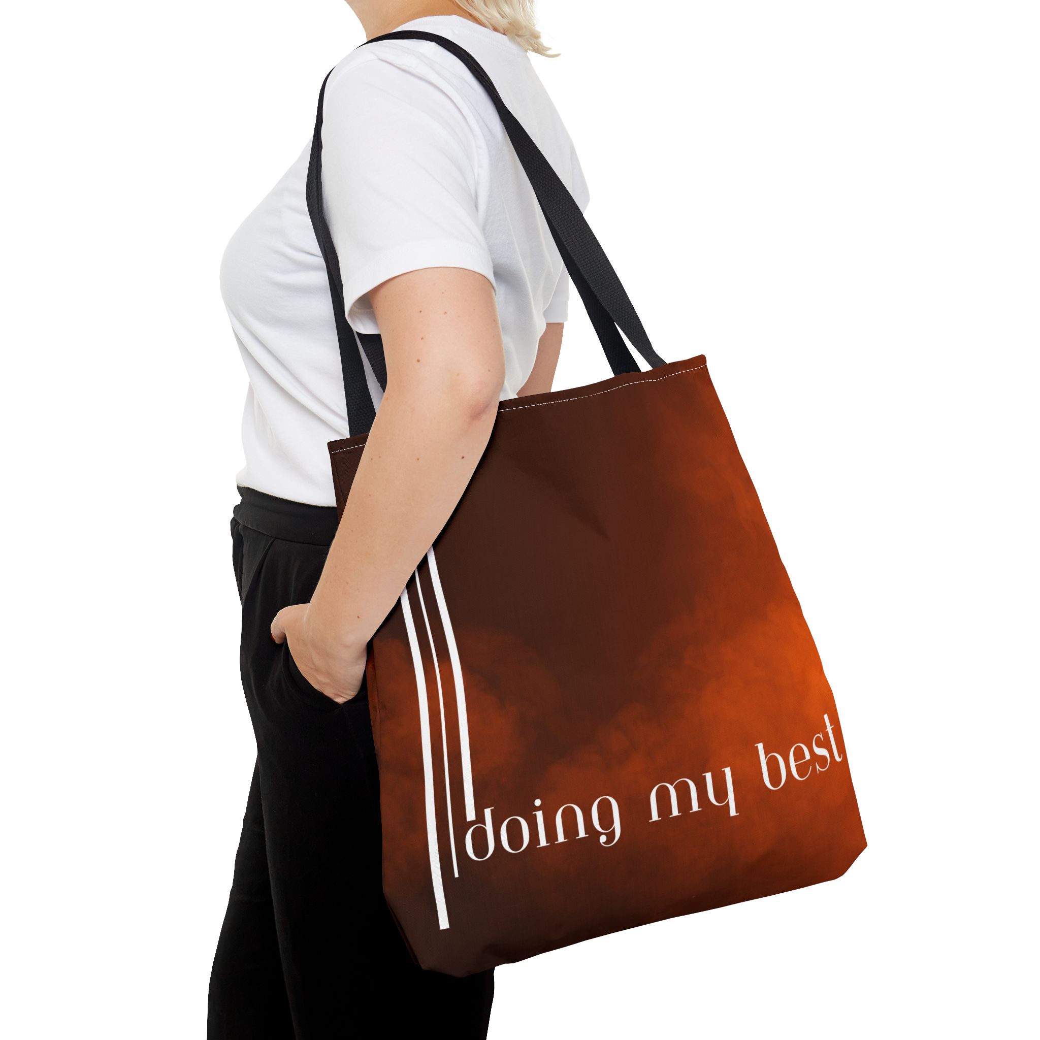 Bohemian Tote Bag - 'Doing My Best' All-Over Print | Eco-Friendly Fashion, Gift for Students, Daily Use, Boho Style, Motivational Bag - Image 31