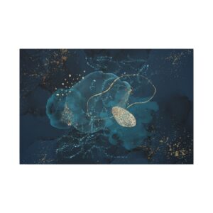 Elegant Blue Abstract Canvas Art Print, Modern Home Decor, Gallery Wall Art, Gift for Her, Office Wall Decor, Luxury Room Decor