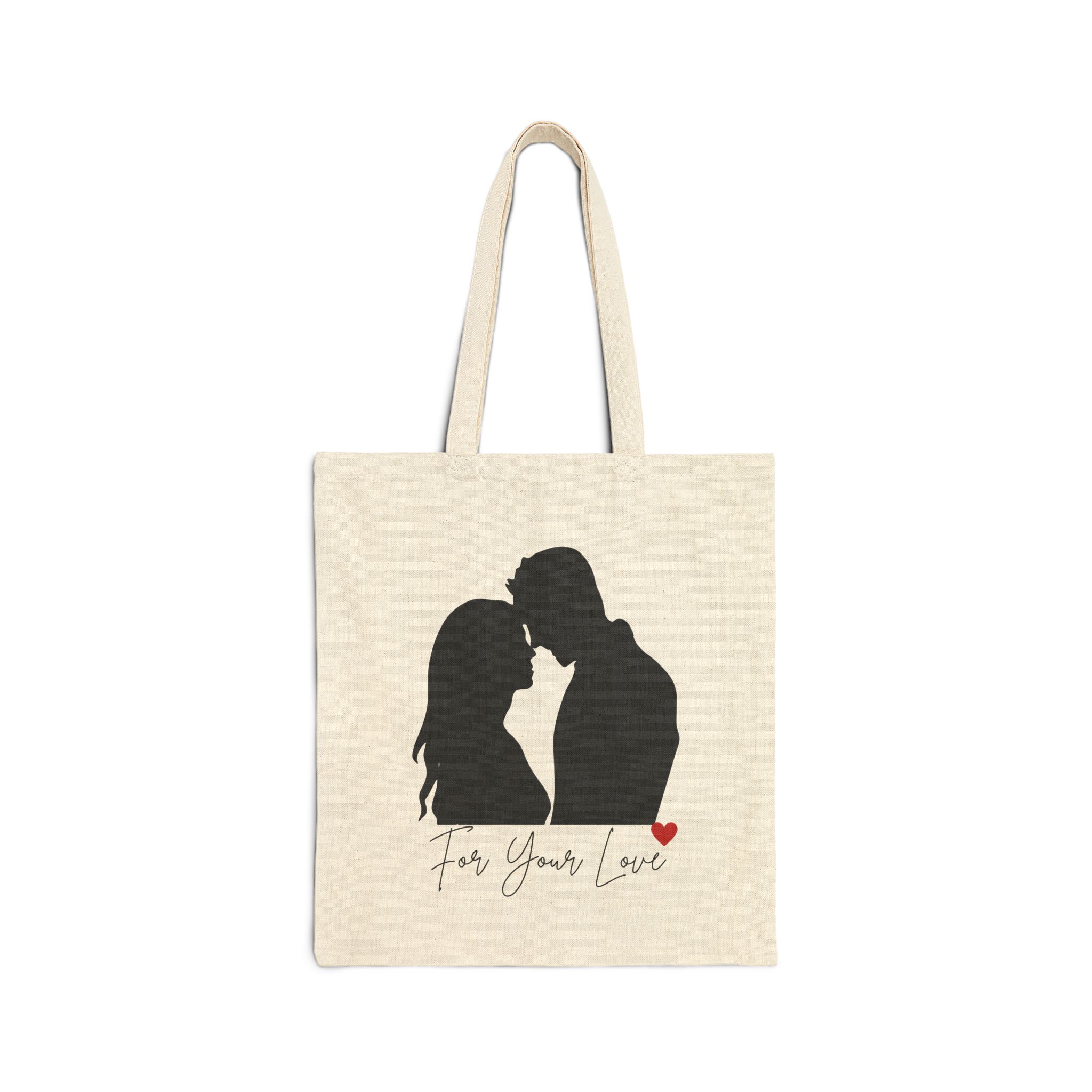 Romantic Cotton Canvas Tote Bag | Perfect Gift for Couple, Love Relationships, Wedding, Anniversary, Everyday Use - Image 2